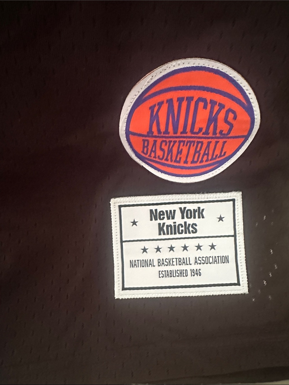 NBA Black New York Knicks Mesh Jersey Tank with White Trim unisex - Picture 4 of 6